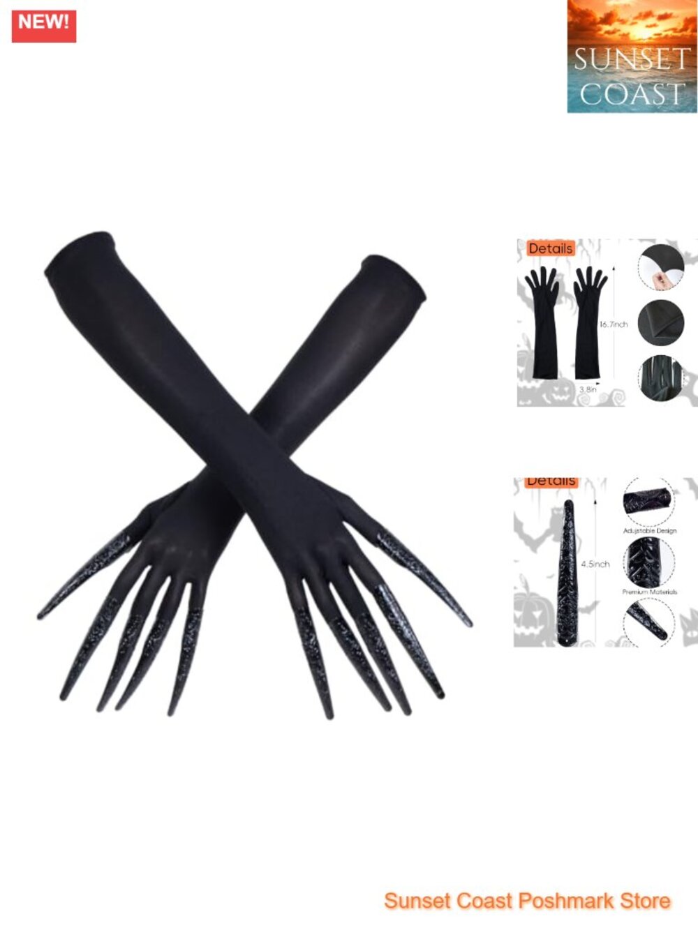 Long Claw Gloves Halloween Costume Accessories Women Party Set